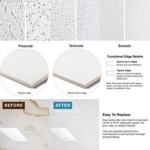 Panneaux <span class=keywords><strong>de</strong></span> <span class=keywords><strong>plafond</strong></span> acoustiques insonorisés suspendus en fibre minérale, dalles <span class=keywords><strong>de</strong></span> <span class=keywords><strong>plafond</strong></span> suspendu 2 x 4 - Product Image 2