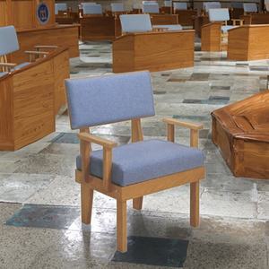 Silla <span class=keywords><strong>de</strong></span> Iglesia Clásica Colonial <span class=keywords><strong>de</strong></span> Madera Maciza al por Mayor, Silla Ergonómica <span class=keywords><strong>de</strong></span> Arce Acolchada para Púlpito, Muebles para Teatro Religioso - Product Image 6