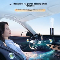 Diffuseur d'arômes pour voiture avec anneau lumineux RVB à dégradé, rotation tourbillonnante, double commandes tactiles, rechargeable par Type-C