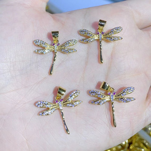 <span class=keywords><strong>Ciondolo</strong></span> CZ8159 con Micro Pavé di Zirconi, Accessorio per Collana a Forma di <span class=keywords><strong>Libellula</strong></span>, Pendente Mosquito Hawk - Product Image 3