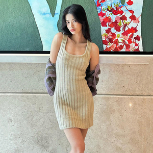Nuevo Vestido Mini de Verano Casual, Tejido Texturizado, Ajustado, Favorecedor, de Cintura Alta y Versátil para Mujer - Product Image 4