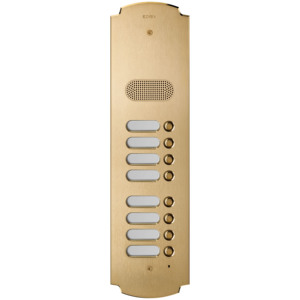Placa de timbre de audio Patavium 2F+ con 8 botones, acabado en latón, 45.4 cm de altura - Product Image 1