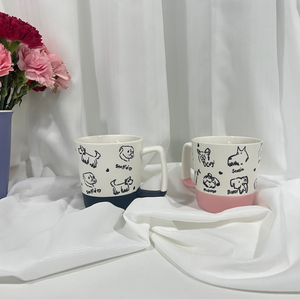 Large 11OZ Porcelain Coffee <b>Mug</b> <b>Cute</b> Animal Design Two-Tone Color Reusable Food Safe Dishwasher Microwave Safe Business Gift - Product Image 6