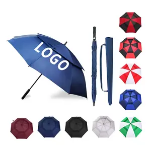 Custom Wholesale Cheap 30 Inch Windproof Logo Prints Big Luxury Promotional Branded Golf Umbrellas