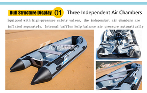Bateau pneumatique de sport en PVC épaissi, résistant <span class=keywords><strong>à</strong></span> la corrosion et <span class=keywords><strong>à</strong></span> l'usure, pour le surf et l'utilisation en mer - Product Image 2