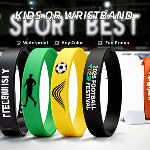Porte-clés en silicone fin personnalisable et bracelet de sport avec code QR, bandes magnétiques promotionnelles, bracelet en caoutchouc personnalisé - Product Image 2