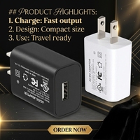 Chargeur mural USB rapide 5V 2.4A DC 12W de Shenzhen Lvxiangyuan, prise US, pour téléphone portable et appareil photo, idéal pour les voyages et la table de chevet.