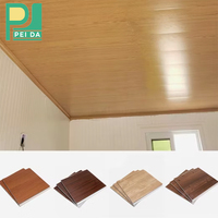 Panneau de plafond en PVC à motif de grain de bois clair pour la décoration intérieure
