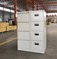 Armoire de rangement de bureau en acier Coffre-fort en métal 4 tiroirs Classeur avec serrure