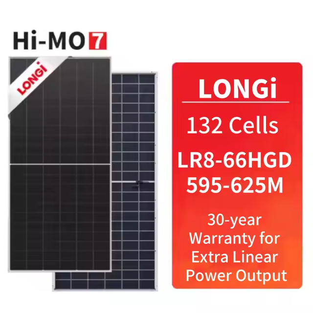 For Hi-MO 7 LR8-66HGD 595-625W for N-Type Half-Cell Bifacial Solar Panel Pallet 610W 615W 620W
