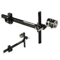 Visée de tir à l'arc Topoint TP8010 CNC en aluminium pour arc composé, avec barre d'extension de 8 pouces et lentille de grossissement 4X, compatible gaucher/droit, pour accessoires d'arc
