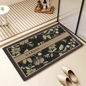 Alfombra de Baño Ovalada de Tierra de Diatomeas Jiao Zhi Yuan con Diseño Floral, Absorbente, Antideslizante, para Entrada de Baño, Lavable, Estilo Americano - Product Image 5