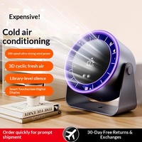 Ventilateur de bureau USB sans pales 2025, 100 vitesses, rechargeable à cycle élevé, avec affichage numérique, mural et sur pied, type turbine