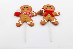 Buon natale Gingerbread Man Cake Picks decorazione polimero argilla biscotto forma Cake Topper per ornamento festa di nozze - Product Image 2