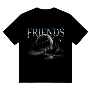 Galaxy Planet Print Men's Short Sleeve Casual <b>T</b>-<b>Shirt</b> Regular Fit O-Neck Black with Custom Logo Back Design - Product Image 1