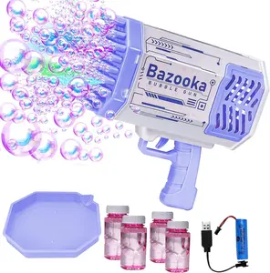 Promotion Gift 69 Holes Bazooka Bubble Gun Toy Electric Bazooka Bubble Machine For Outdoor Playing