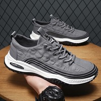 Chaussures décontractées pour hommes, confortables, en PU et maille, motif crocodile, à lacets, respirantes, légères, pour la marche quotidienne en extérieur