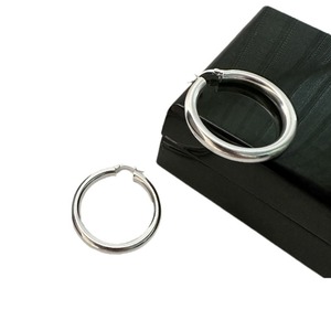 ต่างหูเงินแท้ S925 สไตล์เกาหลี ทรงห่วงใหญ่ เรียบหรู ทันสมัย แบบมินิมอล ขายส่ง - Product Image 5