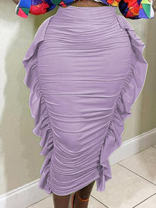 Jupes pliantes à volants en tulle côté quotidien rouge de grande taille pour femmes 2025 - Product Image 4