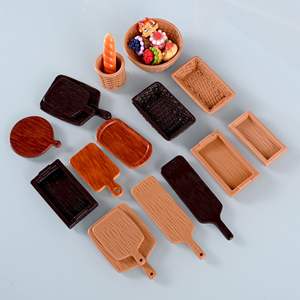Accessoires en résine DIY Maison de poupée Miniature alimentaire de jeu Accessoires de jeu Plateau à poignée Simulation <span class=keywords><strong>Mini</strong></span> - Product Image 3