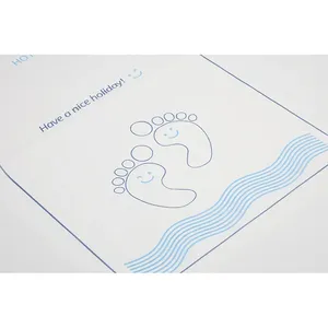 Tappetino da Bagno 40 X 65 Cm Bianco in Cellulosa Vergine con Emulsione Blu Cielo Antiscivolo per Uso Doccia - Product Image 1