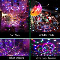 Lampe stroboscopique à boule disco activée par le son TSINYE pour les soirées dansantes à domicile, les anniversaires, les célébrations de Noël, l'éclairage DJ pour la scène et les fêtes