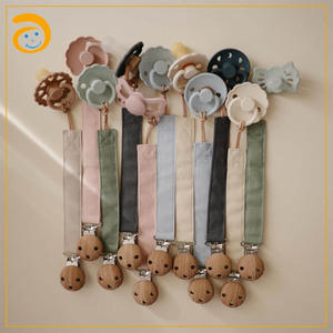 Clip per Ciuccio in Cotone Muslin, Catena <span class=keywords><strong>Portaciuccio</strong></span>, Accessori per l'Alimentazione del Neonato - Product Image 2