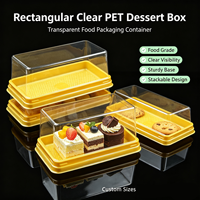 Boîtes d'emballage pour hamburgers en plastique transparent jetables personnalisées en gros, boîtes à pain, boîtes à pâtisserie PET, boîtes à desserts de luxe