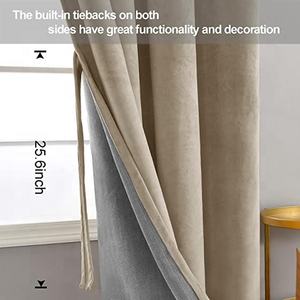 <span class=keywords><strong>Rideaux</strong></span> en <span class=keywords><strong>Velours</strong></span> Thermiques sur Mesure Occultation Élevée pour Fenêtres de Chambre à Coucher & Tentures pour Salon et Chambre - Product Image 3
