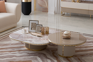 ชุดโซฟาห้องนั่งเล่นสุดหรูดีไซน์แบบนายพร้อมฐานสแตนเลสและเฟอร์นิเจอร์ห้องนั่งเล่นผ้าสำหรับบ้านวิลล่าโรงแรม - Product Image 4