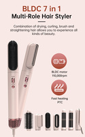 Nouveau design, sèche-cheveux multifonction 7-en-1 avec embouts interchangeables, diffuseur en plastique, pour cheveux raides et bouclés