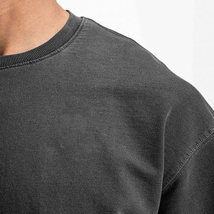 ผู้ผลิตเสื้อสตรีทแวร์พรีเมียม เสื้อยืดโอเวอร์ไซส์ผ้าฝ้าย 100% แบบหนา ทรงบ็อกซี่ เรียบง่าย ไม่มีลาย - Product Image 3