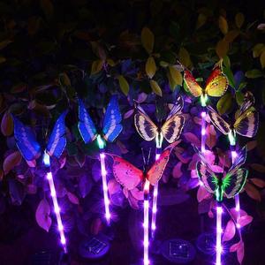 Solar Fiber Optic Butterfly <b>Lights</b> <b>LED</b> Color Changing Garden Decor Waterproof Outdoor Stake Lamp - Product Image 1