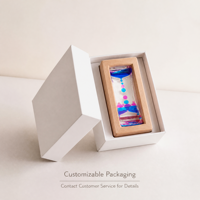 EDUsense Bouteille sensorielle rectangulaire en bois de hêtre et acrylique, grande goutte d'huile à flux lent, pour apaisement, suivi visuel, Montessori, autisme, TDAH