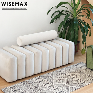เฟอร์นิเจอร์ WISEMAX โซฟาพักผ่อนกำมะหยี่สำหรับห้องนั่งเล่นสไตล์โมเดิร์น เก้าอี้วางรองเท้าสุดหรู โอตโตมัน ม้านั่งปลายเตียง โซฟาแบบโมดูลาร์ - Product Image 3