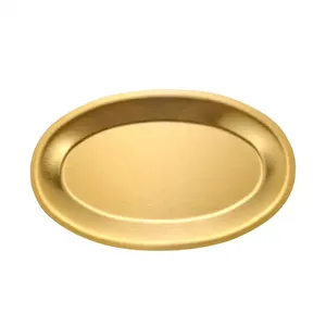 Assiette de service en acier inoxydable de qualité supérieure – Écologique, durable avec finition or et argent pour la maison, les restaurants et les événements - Product Image 1
