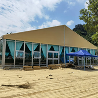 Carpa de Gran Tamaño para Eventos al Aire Libre con Estructura de Aluminio y Paredes de Vidrio para Salones de Banquetes y Comedores con Ventanas en Relieve