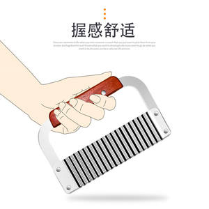 Cuchillo ondulado Manual <span class=keywords><strong>de</strong></span> acero inoxidable, <span class=keywords><strong>cortador</strong></span> <span class=keywords><strong>de</strong></span> patatas con Chip para verduras y gofres - Product Image 5