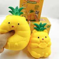 Grand Ours Ananas Mignon à Presser, Squishies Transfrontaliers, Jouets Anti-Stress en Forme de Fruit Musical et Simulé, Ours Mignon à Pincer