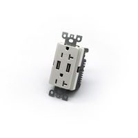 Prise murale chargeur USB avec 2 prises secteur 15A/20A 125V inviolable 2.1A/4.2A sortie prise duplex