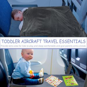 <b>Portable</b> Baby Sleeping Pad With Velvet Cover For Airplane And Train Travel Child Rest <b>Bed</b> Black - Product Image 2