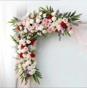 Arranjo de flores artificiais de canto, arranjo de flores rosa personalizado de casamento, buquê de noiva, festa, fora de gramado, layout