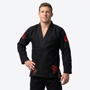Ensemble de kimono de BJJ noir avec imprimé dragon rouge, respirant, en spandex et polyester, unisexe, adulte, Gi de jiu-jitsu - Product Image 3