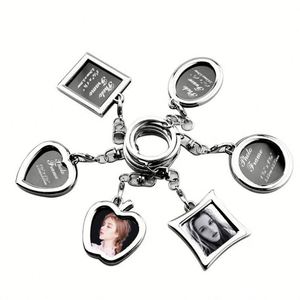 Porte-clés personnalisé en métal avec logo, cadre photo numérique en forme de cœur pour sublimation - Product Image 1