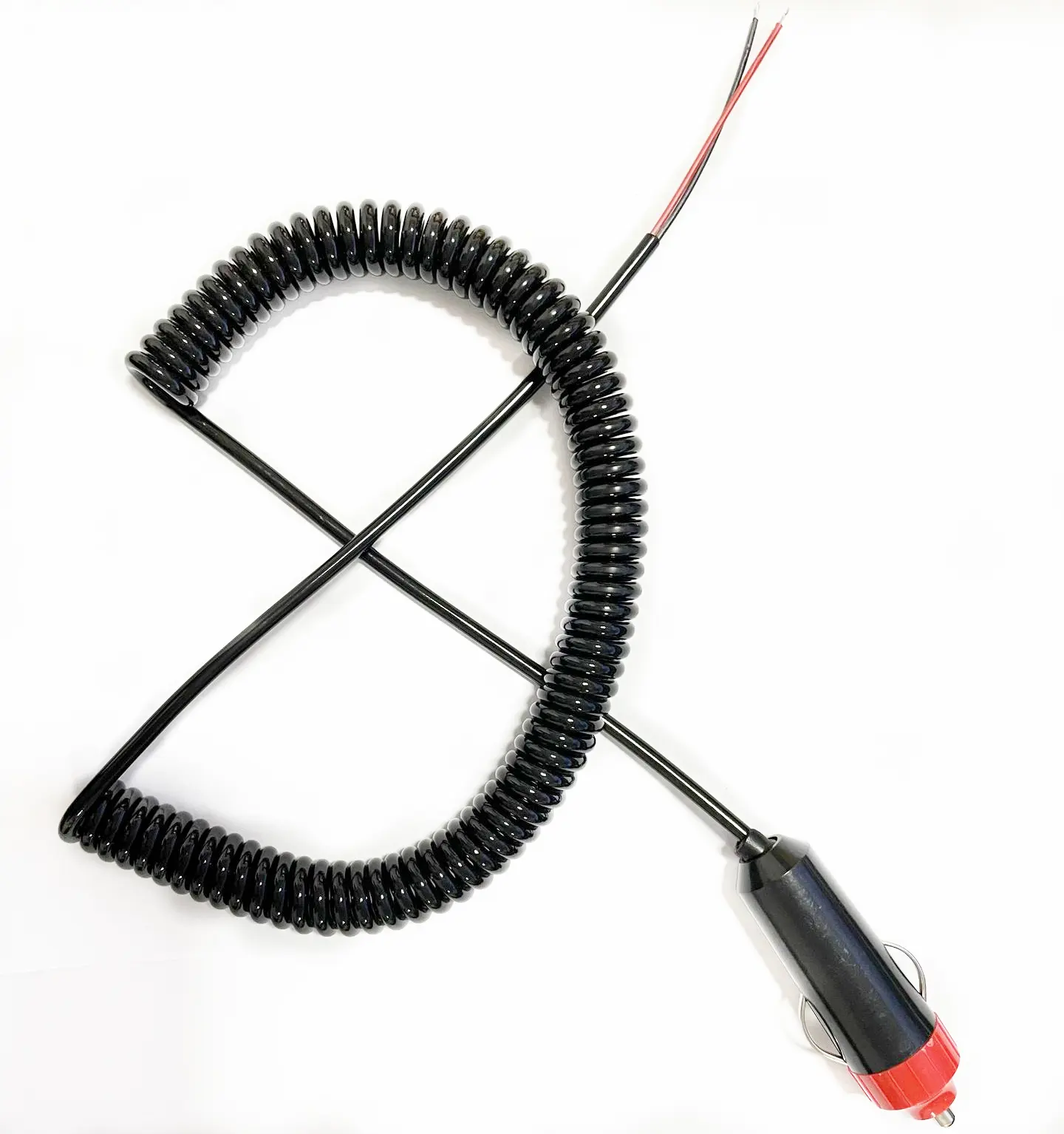 Testa rossa 12V presa accendisigari spina filo nero Sprial con più specifiche cavi presa auto