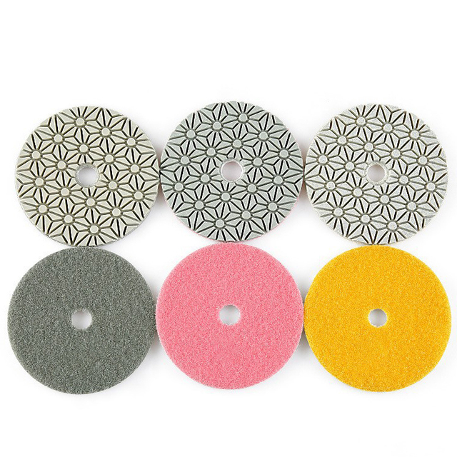 PEXMIENTAS Stone Marble Granite Concrete Floor Flexible Resin Wet Dry 3 Step Diamond Floor Polishing Pads Polishing Tools
