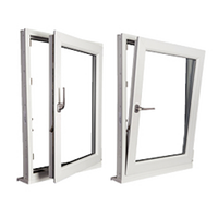 Fenêtre à battant en PVC/UPVC Fenêtre inclinable et tournante en vinyle blanc avec double vitrage à vendre