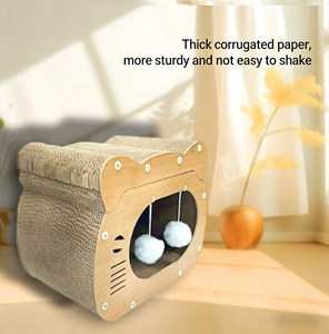 Árbol para Gatos de 1 Nivel con Rascador, Diseño de Dibujos Animados, Papel Corrugado, Fácil de Montar, 40x30x25cm, para Gatos - Product Image 5