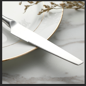 Hochwertiges Mattes Poliertes Besteck-Set im Bambus-Stil mit Edelstahlgriffen Umweltfreundliches Geschirr <span class=keywords><strong>Homedesign</strong></span> Geschenke - Product Image 2