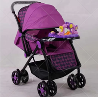 Poussette Bébé Premium en Métal Wanbaole 6013 avec Disque Musical, Poussée Bidirectionnelle, Siège Élevé, Position Assise et Allongée, Pliage Compact